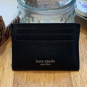Kate Spade Credit Card Holder Black with Gold